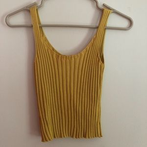 CUTE MUSTARD YELLOW CROP TANK